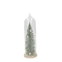 Zilveren kerstboom in stolp kerstversiering hangdecoratie 22 cm