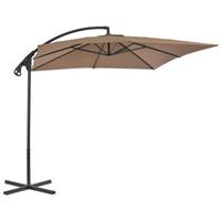 VidaXL Zweefparasol met stalen paal 250x250 cm taupe