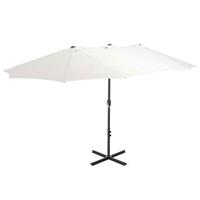 VidaXL Tuinparasol met aluminium paal 460x270 cm zandkleurig