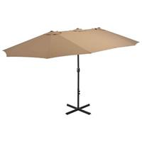 VidaXL Tuinparasol met aluminium paal 460x270 cm taupe