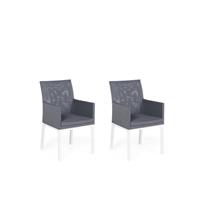 Exklusive Gartenstühle aus Polyester 2er Set grau Bacoli - BELIANI
