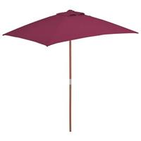 VidaXL Tuinparasol met houten paal 150x200 cm bordeauxrood