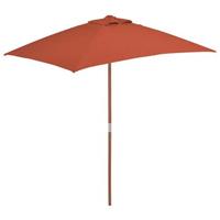 VidaXL Tuinparasol met houten paal 150x200 cm terracotta