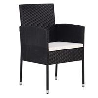 Tuinstoelen 2 st poly rattan zwart