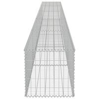 VidaXL Schanskorf muur met deksels 600x50x50 cm gegalvaniseerd staal