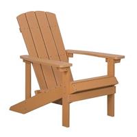 beliani Moderner Muskoka Gartenstuhl im Holzfarbton mit breiten Armlehnen Adirondack - Heller Holzfarbton