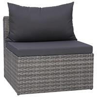 VidaXL 7-delige Loungeset met kussens poly rattan grijs