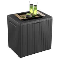 Keter Opbergbox City hout-look antraciet 241869