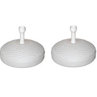 2x Ronde parasolvoet wit rotan kunststof Wit