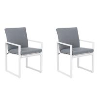 Beliani - Exklusive Gartenstühle aus Aluminium 2er Set grau Pancole - Grau