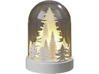 Hellum LED-Glocke mit weißen Tannenbäumen