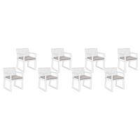 Beliani - Sitzkissen Set für Stuhl Taupe Polsterbezug 8 Stück Garten Gartenmöbel Gartenstuhl - Grau