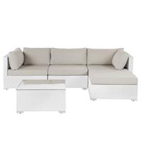 Beliani - Exklusives Gartenmöbel Set aus Rattan weiß / beige Sano ii - Weiß
