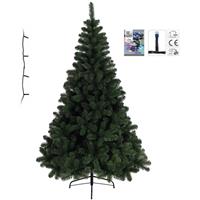 Bellatio Kunst kerstboom Imperial Pine 120 cm met gekleurde verlichting Groen