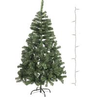 Bellatio Mini kunst kerstboom 60 cm met helder witte verlichting Groen