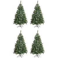Bellatio 4x Mini kunst kerstbomen 60 cm Groen