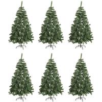 Bellatio 6x Mini kunst kerstbomen 60 cm Groen