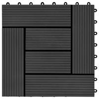 VidaXL 22 st Terrastegels 30x30 cm 2 m² HKC zwart