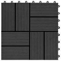 VidaXL 22 st Terrastegels 30x30 cm 2 m² HKC zwart