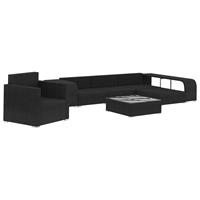 vidaXL 8-tlg. Garten-Lounge-Set mit Auflagen Poly Rattan  Schwarz