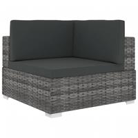 vidaXL Modular-Sofa-Eckteil 1 Stk. + Auflagen Poly Rattan  Grau