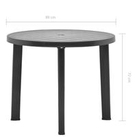 VidaXL Tuintafel 89 cm kunststof antraciet