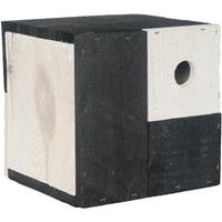 Vogelhuisje/nestkastje kubus zwart/wit 18 x 18 x 18 cm Multi