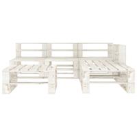 vidaXL 6-tlg. Garten-Lounge-Set aus Paletten Holz  Weiß