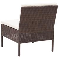 vidaXL 8-delige Loungeset met kussens poly rattan bruin