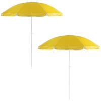 2x Gele strand parasols van nylon 200 cm Geel