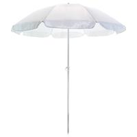 Witte strand parasol van polyester 145 cm Wit