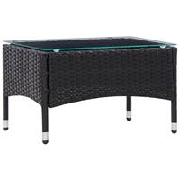 vidaXL 4-tlg. Garten-Lounge-Set mit Auflagen Poly Rattan  Schwarz