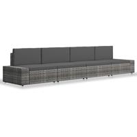 vidaXL 4-delige Loungeset poly rattan grijs