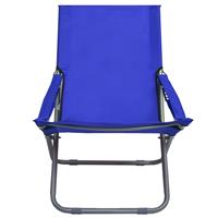 vidaXL Strandstoelen 2 st inklapbaar stof blauw