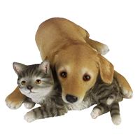 Esschert Design Hund und Katze Liegend 30,5×40×12,5 cm Mehrfarbig