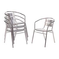 Bolero stapelbare aluminium stoel (4 stuks) - 4