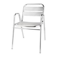 Bolero stapelbare aluminium stoelen met gebogen armleuning - 4