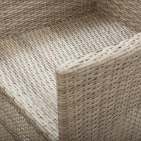 vidaXL Tuinstoelen verstelbaar 2 st met kussens poly rattan beige