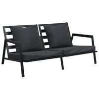 vidaXL 4-delige Loungeset met kussens aluminium donkergrijs