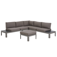 Aluminium Lounge Gartenmöbel Set für 5 Personen mit Auflagen in Grau Ferentino - BELIANI