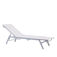 Beliani - Gartenliege Sonnenliege 6-stufig Strandliege Liege Verstellbar Textil Weiß Noli - Weiß