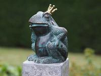Bronzartes König Frosch Brunnen Garten Statue