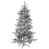 beliani Weihnachtsbaum schneebedeckt grün / weiß 180 cm inkl. Ständer aus Metall Tomichi - Weiß