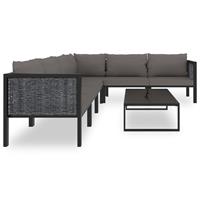 vidaXL 7-delige Loungeset met kussens poly rattan antraciet