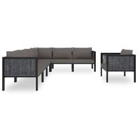 vidaXL 7-delige Loungeset met kussens poly rattan antraciet