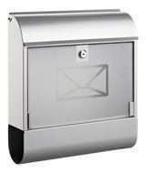 Alco Briefkasten mit Zeitungsbox Stahl, lackiert siber, Maße:36x41x11,5 cm
