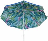 Zeitzone Sonnenschirm Palmenblätter Karibik Strand Oben Blau Knickbar Erdspieß Ø 160cm