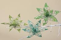 Boltze Baumschmuck & Anhänger Teona Blume mit Clip grün sortiert 30 cm (grün)