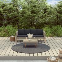 vidaXL 2-tlg. Garten-Lounge-Set mit Auflagen Poly Rattan  Beige