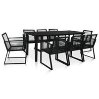 vidaXL 9-tlg. Garten-Essgruppe PVC Rattan  Schwarz